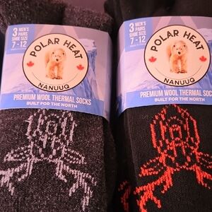 Wool Thermal Socks - Black and Gray
